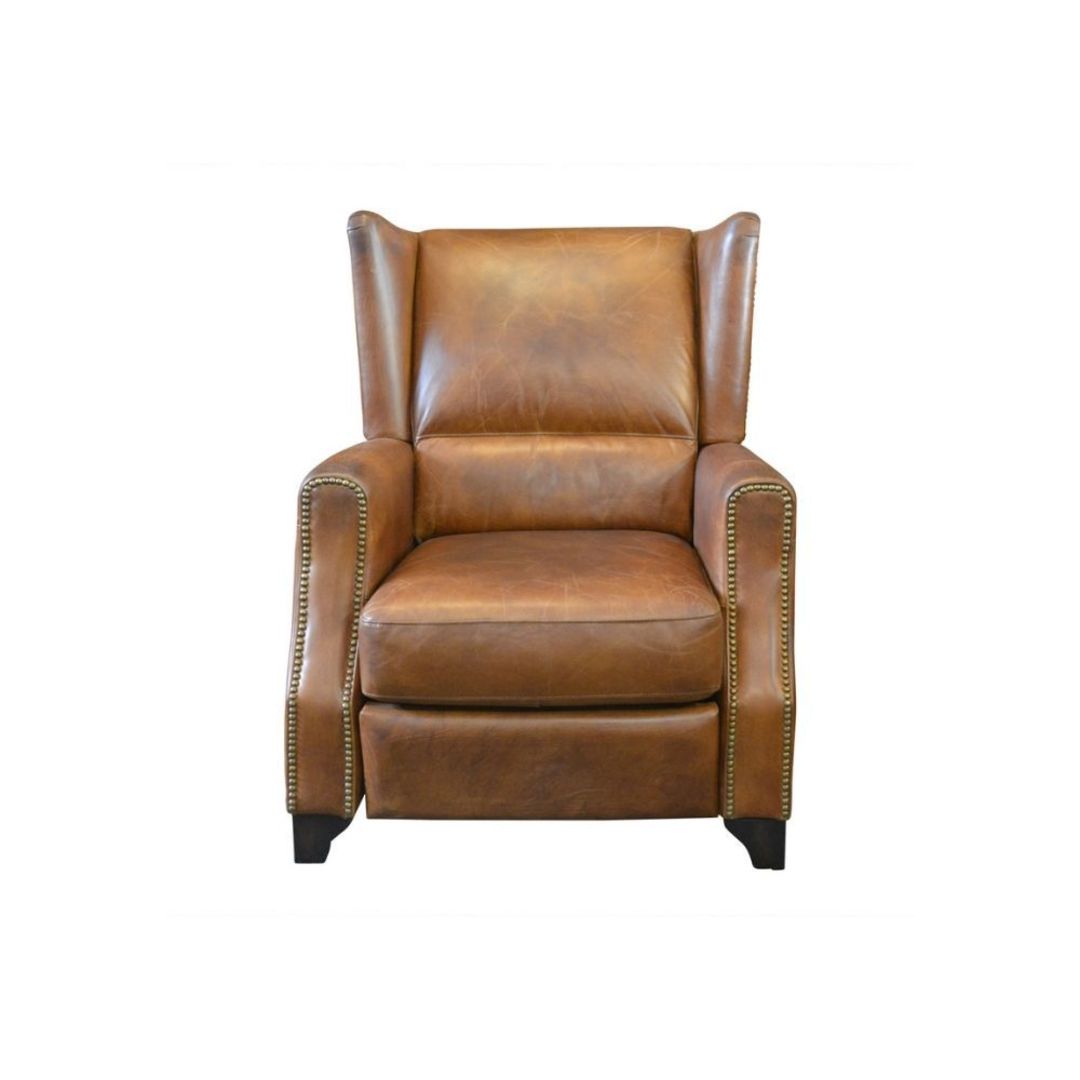 Stratford Aged Italian Leather Recliner Chair Brown image 0